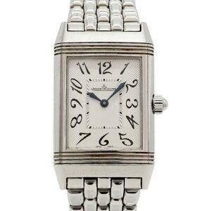 Jaeger-LeCoultre Reverso Duetto Classic Diamond 256.8.75 Silver Black Dial Wa...